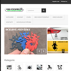 Vytvořený eshop Cool-stickers